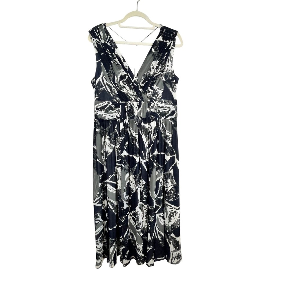 Coldwater Creek Tank Dress 10 Gray Ruched Empire Waist Fit Flare Work Wear Chic